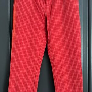 Anthropologie Red Plaid Pants